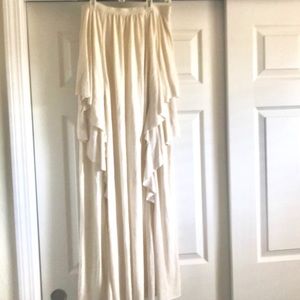 BNWOT Free People Cream Skirt Double Slit Up Leg M